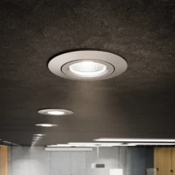 Foco empotrable de techo LED Diled, Ø 8,5 cm, 10 W, 3.000 K, acero