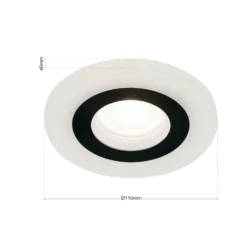 Foco empotrable Glow, negro, metal, Ø 11 cm, GU10