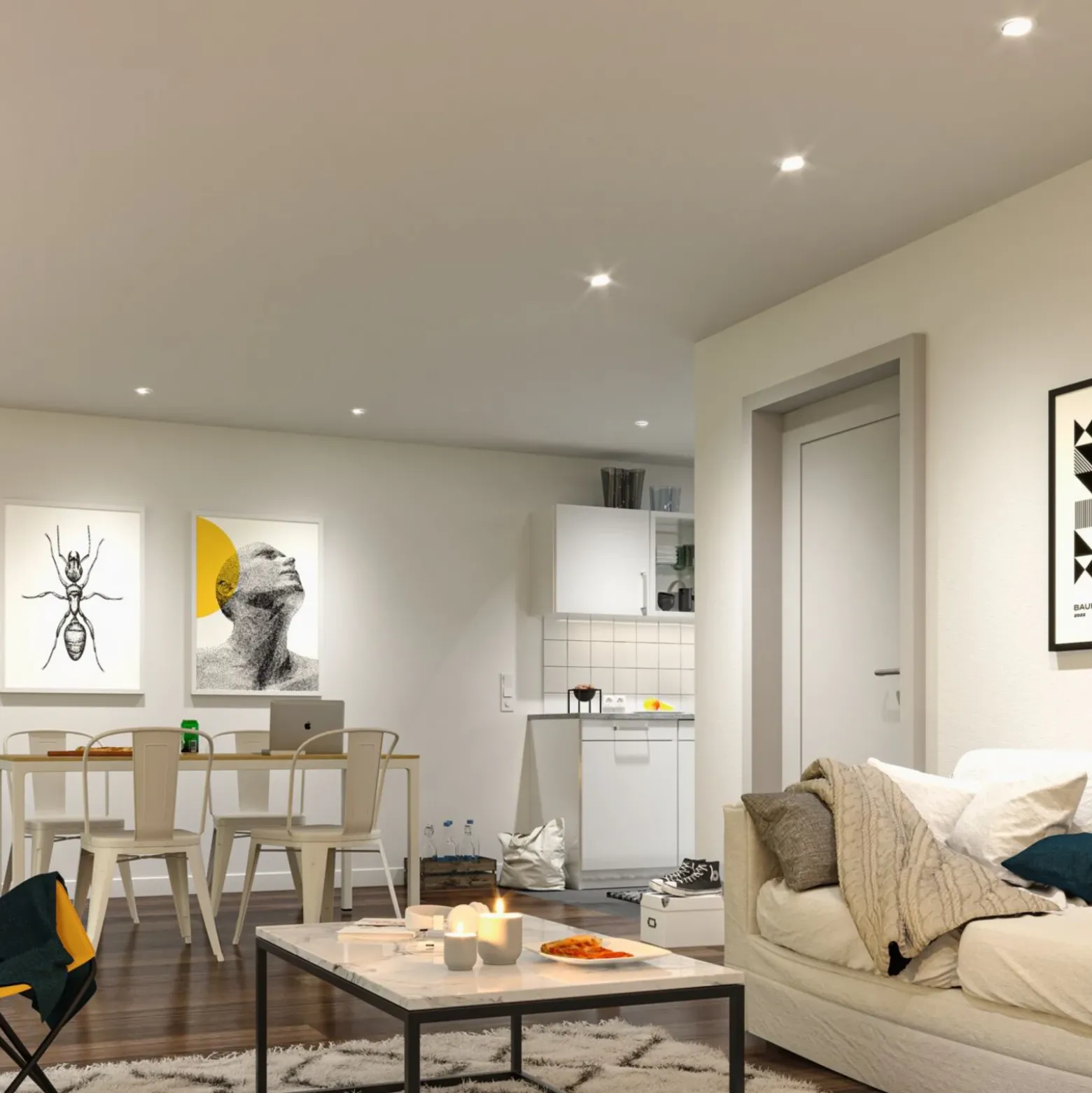Foco empotrable LED Paulmann Coin Base, blanco, Set de 3 RGBW ZigBee