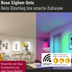 Foco empotrable LED Paulmann Coin Base, blanco, Set de 3 RGBW ZigBee