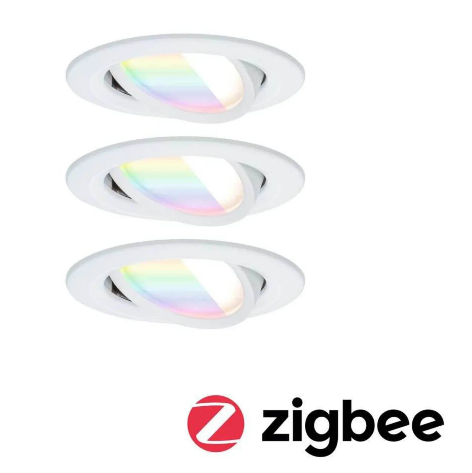 Foco empotrable LED Paulmann Nova Coin Smart blanco RGBW, juego de 3, 8,4 cm