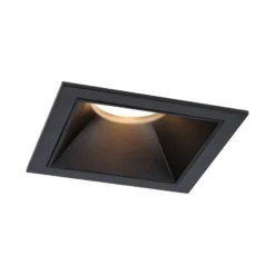 Foco empotrable LED Paulmann Cole Coin, negro, angular, IP44, atenuable, juego