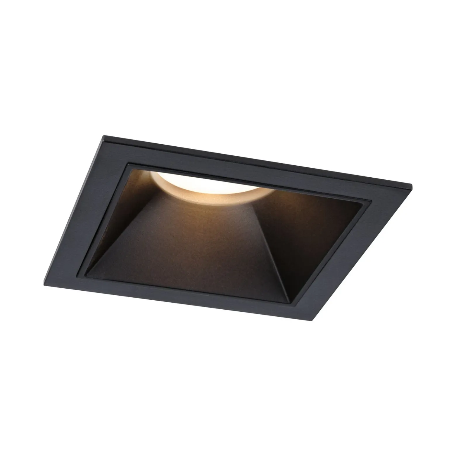 Foco empotrable LED Paulmann Cole Coin, negro, angular, IP44, atenuable, juego