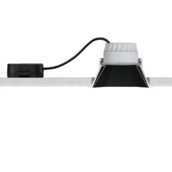 Foco empotrable LED Paulmann Cole Coin, negro, angular, IP44, atenuable, juego