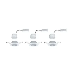 Foco empotrable LED Paulmann Base Coin blanco, encendido/apagado, 3 unidades,