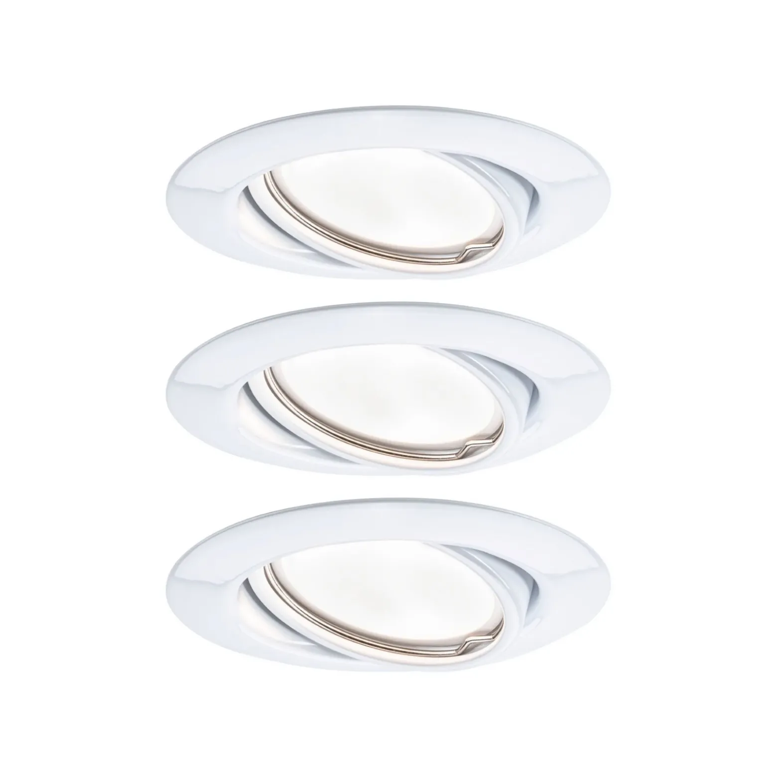 Foco empotrable LED Paulmann Base Coin blanco, encendido/apagado, 3 unidades,