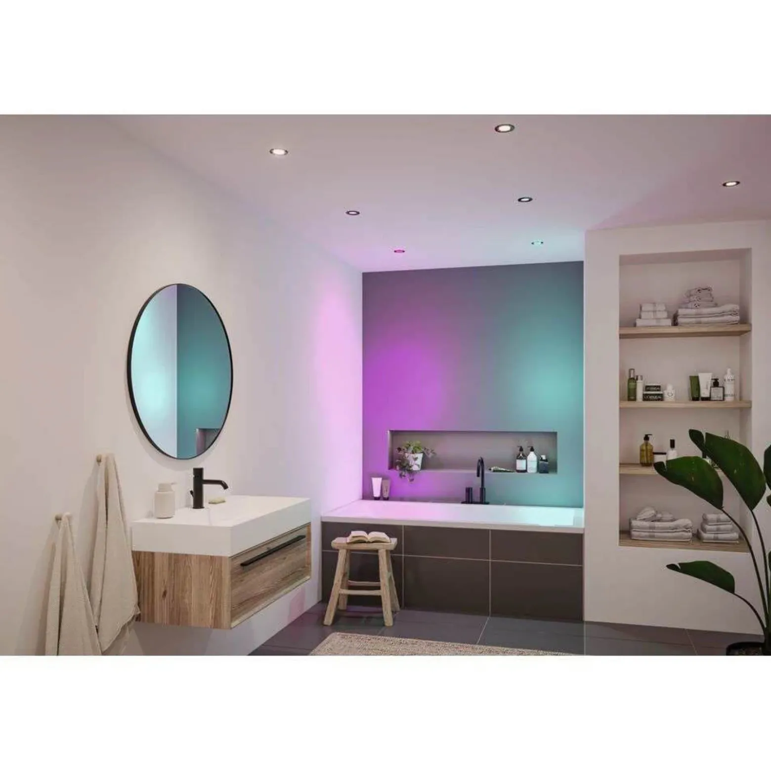 Foco empotrable LED Paulmann Nova Coin Smart blanco RGBW, juego de 3, 7,8 cm
