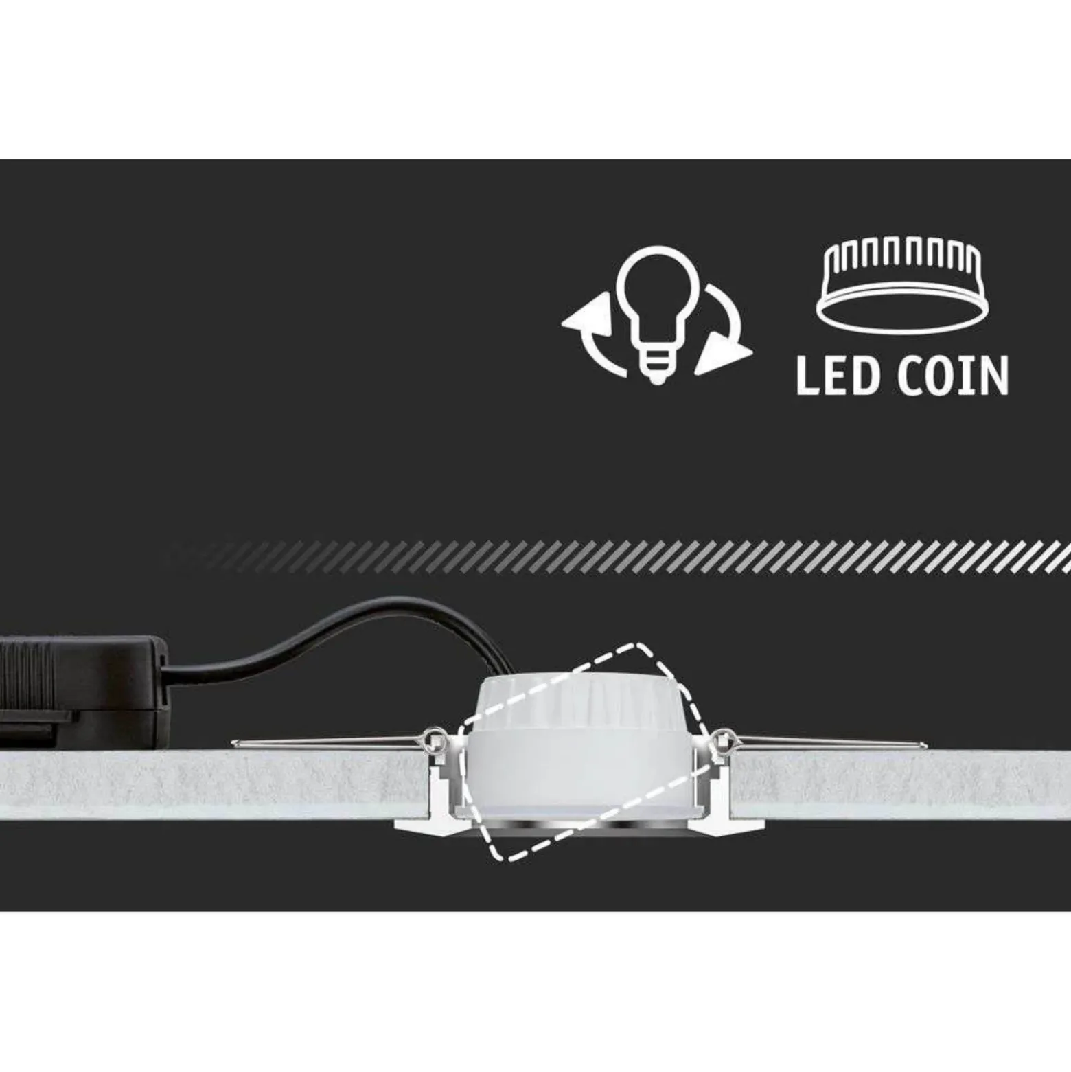 Foco empotrable LED Paulmann Nova Coin Smart blanco RGBW, juego de 3, 7,8 cm