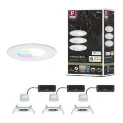 Foco empotrable LED Paulmann Nova Coin Smart blanco RGBW, juego de 3, 7,8 cm