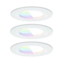 Foco empotrable LED Paulmann Nova Coin Smart blanco RGBW, juego de 3, 7,8 cm
