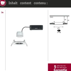 Foco empotrable LED Paulmann Nova Coin Smart blanco CCT, juego de 3, 7,8 cm