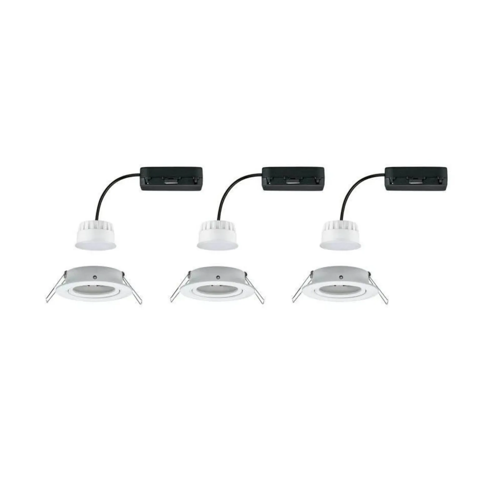 Foco empotrable LED Paulmann Nova Coin Smart blanco RGBW, juego de 3, 8,4 cm
