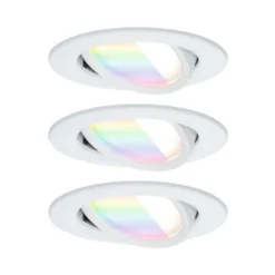Foco empotrable LED Paulmann Nova Coin Smart blanco RGBW, juego de 3, 8,4 cm