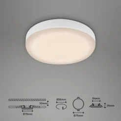 Foco empotrable LED Plat, blanco, Ø 7,5 cm, 3.000K