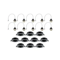 Foco empotrable 92117 negro, Ø 9 cm, regulable, 30°, orientable, juego de 10