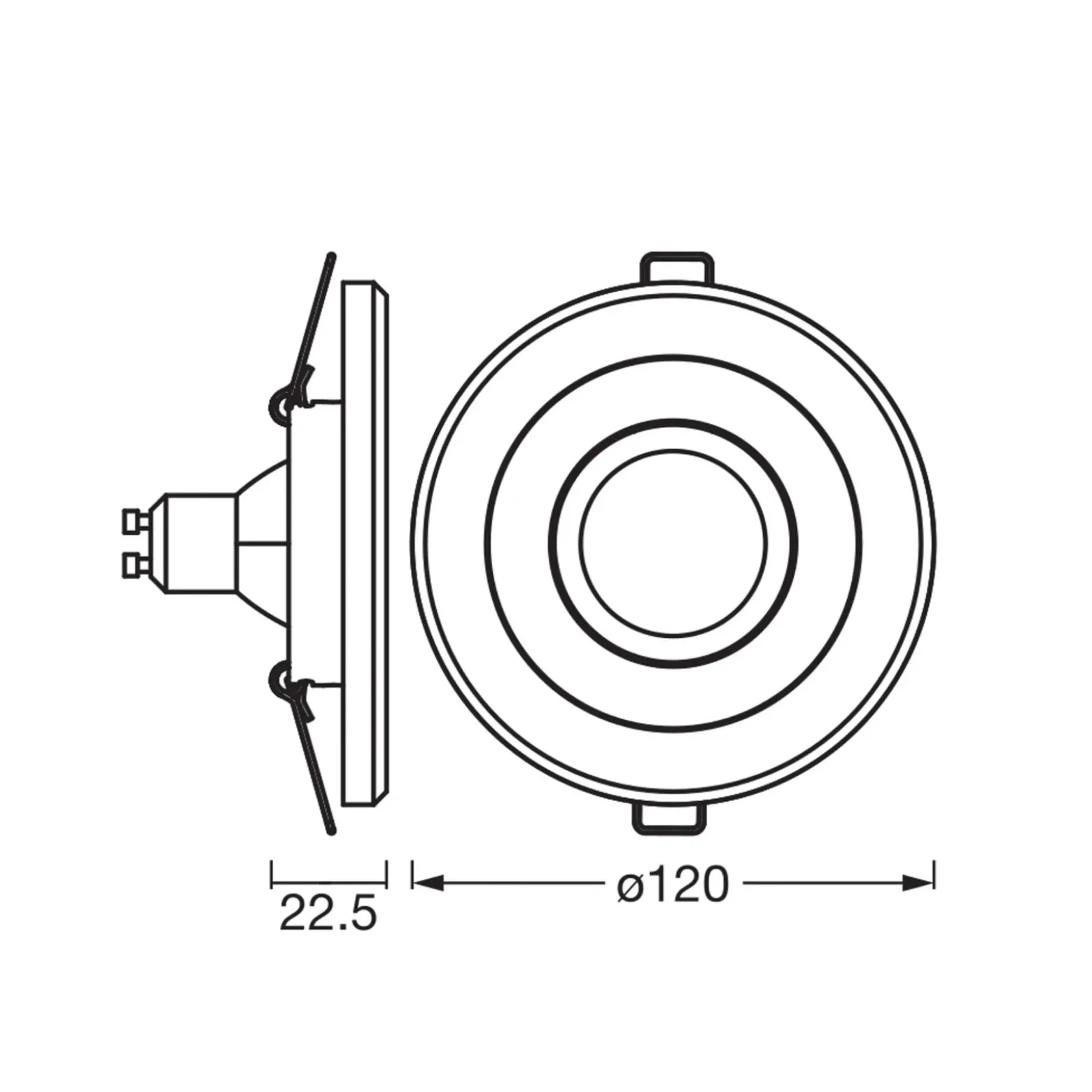 Foco empotrable OSRAM, color hormigón claro/níquel, Ø 12 cm, GU10-LED