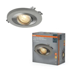 Foco empotrable OSRAM, color hormigón claro/níquel, Ø 12 cm, GU10-LED
