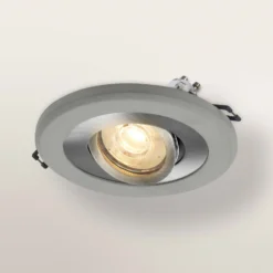 Foco empotrable OSRAM, color hormigón claro/níquel, Ø 12 cm, GU10-LED