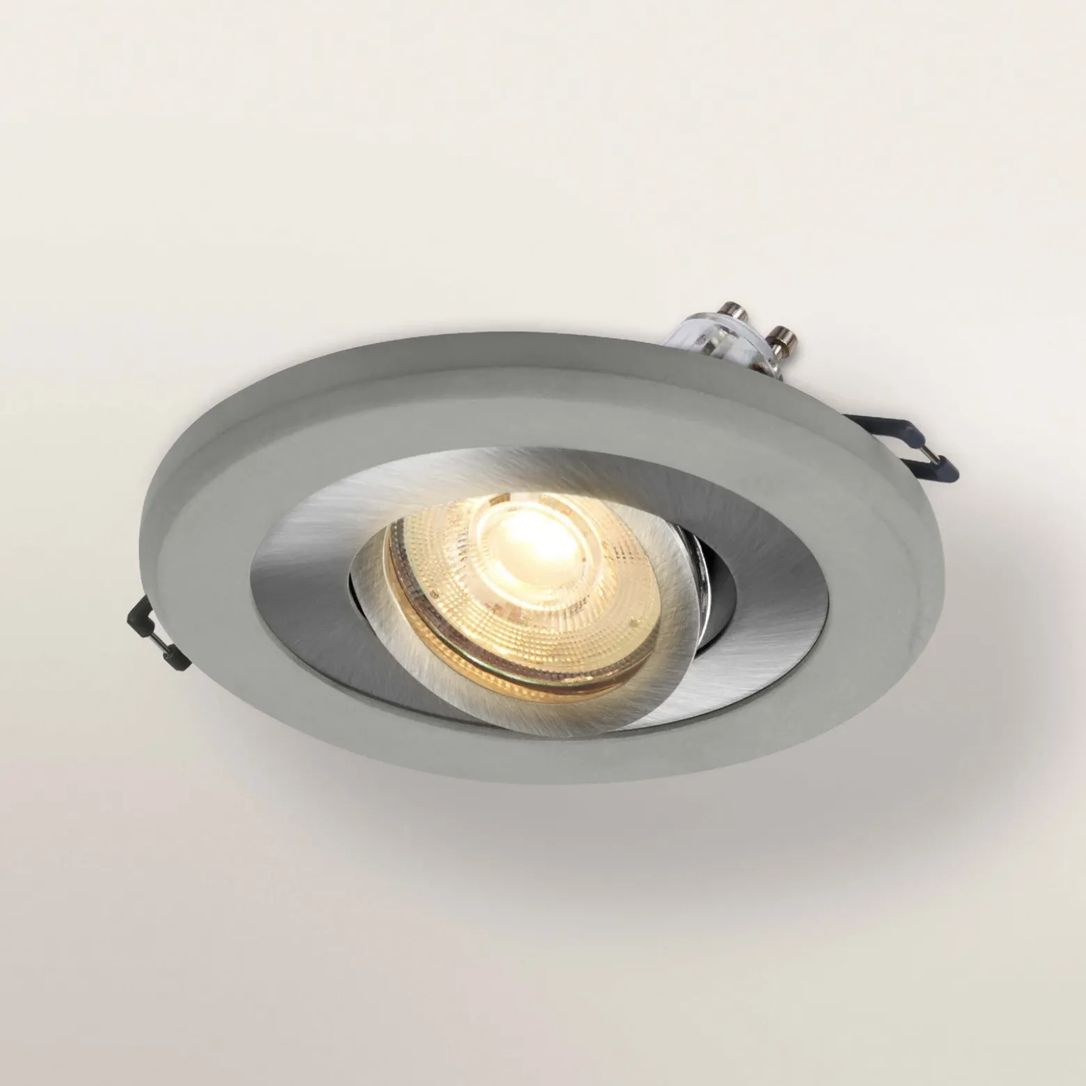 Foco empotrable OSRAM, color hormigón claro/níquel, Ø 12 cm, GU10-LED
