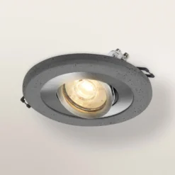Foco empotrable OSRAM, hormigón oscuro/níquel, Ø 12 cm, GU10-LED
