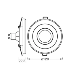 Foco empotrable OSRAM, hormigón oscuro/níquel, Ø 12 cm, GU10-LED