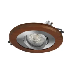 Foco empotrable OSRAM, madera oscura/níquel, Ø 12 cm, GU10-LED