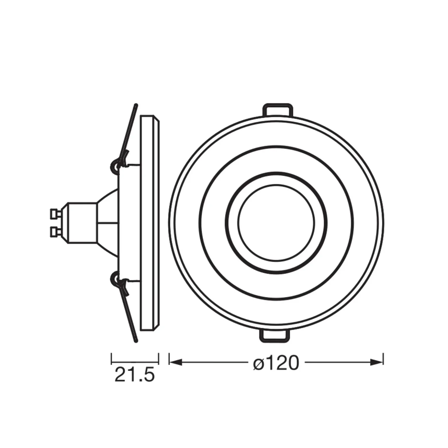Foco empotrable OSRAM, madera clara/níquel, Ø 12 cm, GU10-LED