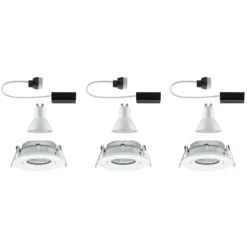 Foco empotrable Paulmann Nova, juego de 3, blanco, atenuable, IP65, 2.700 K
