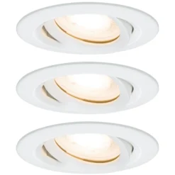Foco empotrable Paulmann Nova, juego de 3, blanco, atenuable, IP65, 2.700 K