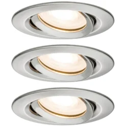 Foco empotrable Paulmann Nova, juego de 3, hierro, atenuable, IP65, 2.700 K