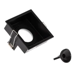 Foco empotrado Hyde 1 luz marco angular IP44 negro