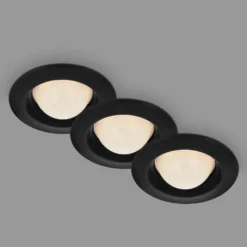 Foco empotrado LED Carro, 3 ud, 3.000K, negro