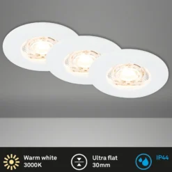 Foco empotrado LED Kulana Mini IP44 3 ud blanco