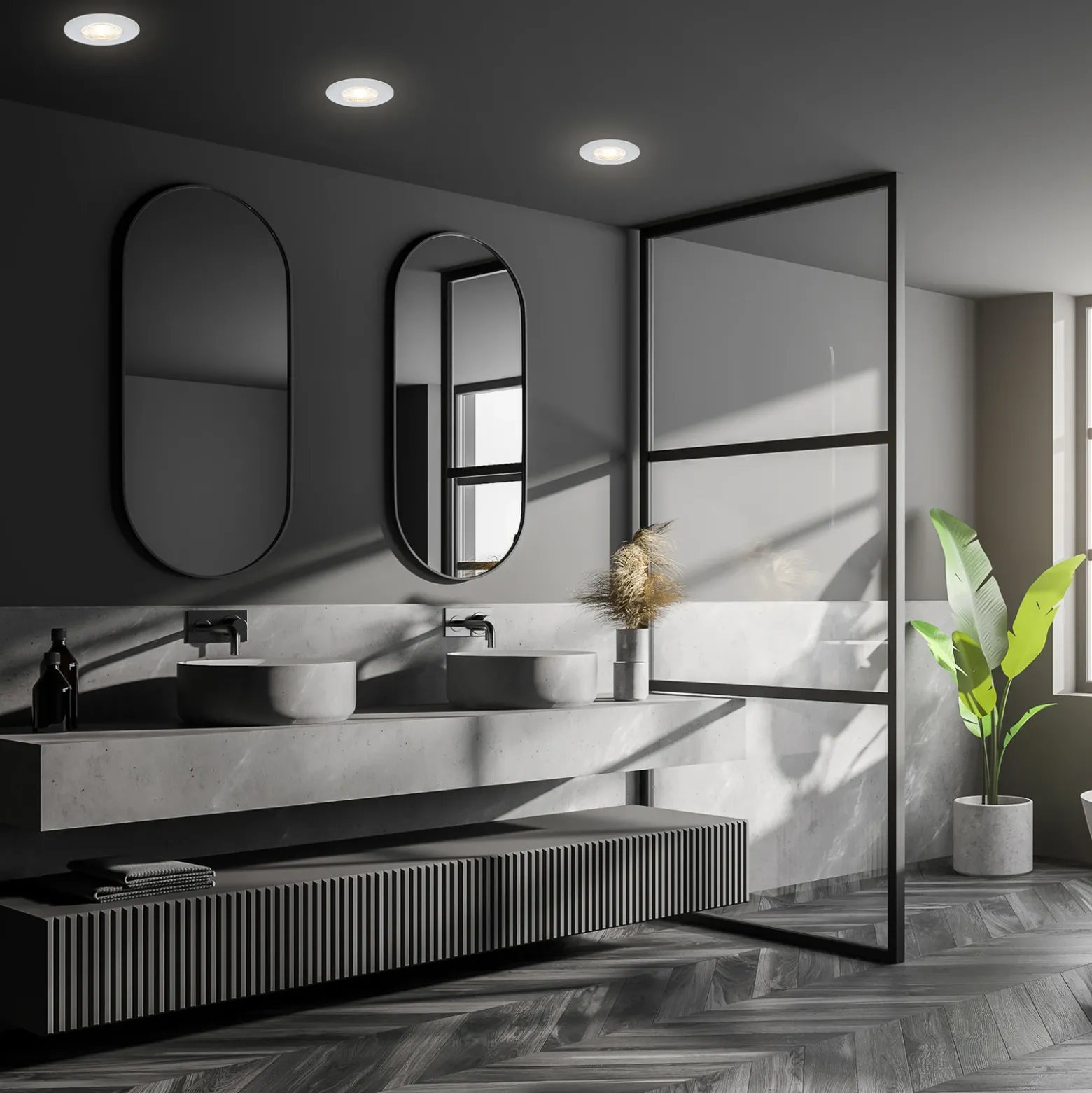 Foco empotrado LED Kulana Mini IP44 3 ud cromo