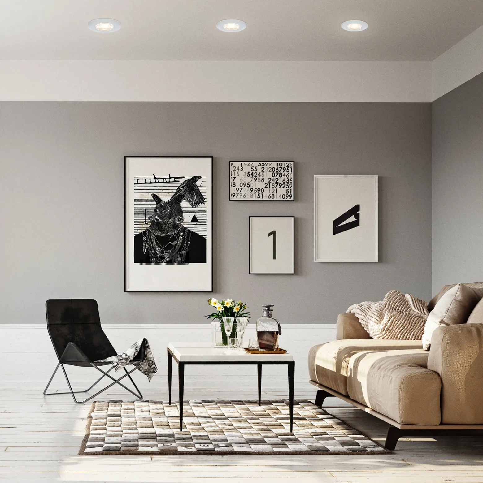 Foco empotrado LED Kulana Mini IP44 3 ud cromo