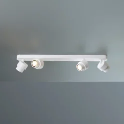 Foco LED BRUSH, blanco, 70 cm, 4 luces, metal, atenuable, 2700 K
