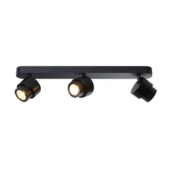 Foco LED BRUSH, negro, 50 cm, 3 luces, metal, atenuable, 2700 K