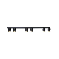 Foco LED BRUSH, negro, 110 cm, 6 luces, metal, atenuable 2700 K