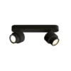 Foco LED BRUSH, negro, 30 cm, 2 luces, metal, atenuable, 2700 K