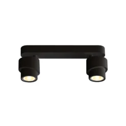 Foco LED BRUSH, negro, 30 cm, 2 luces, metal, atenuable, 2700 K