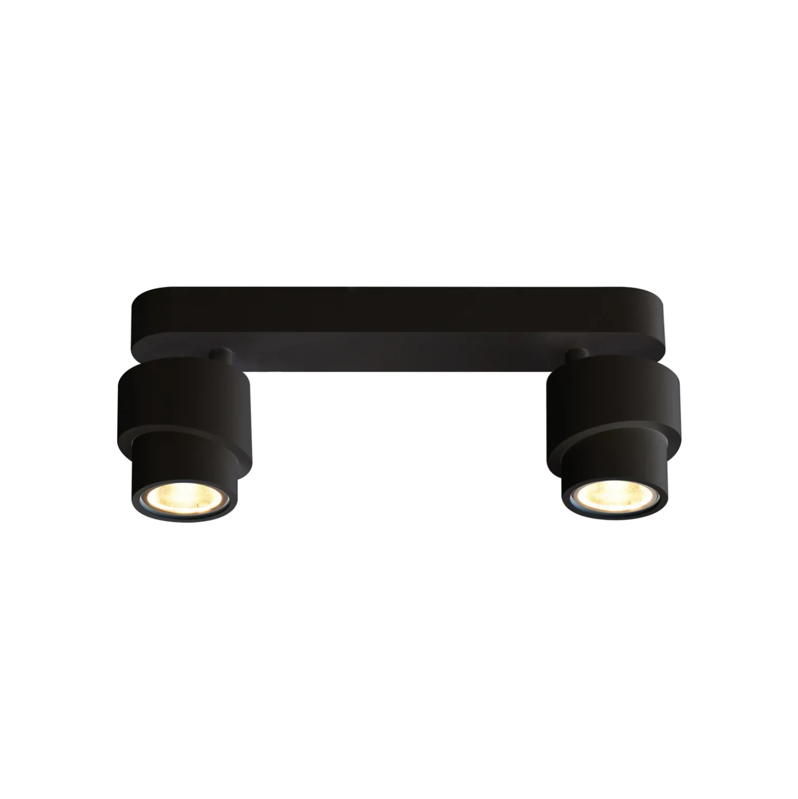 Foco LED BRUSH, negro, 30 cm, 2 luces, metal, atenuable, 2700 K