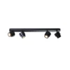 Foco LED BRUSH, negro, 70 cm, 4 luces, metal, atenuable, 2700 K