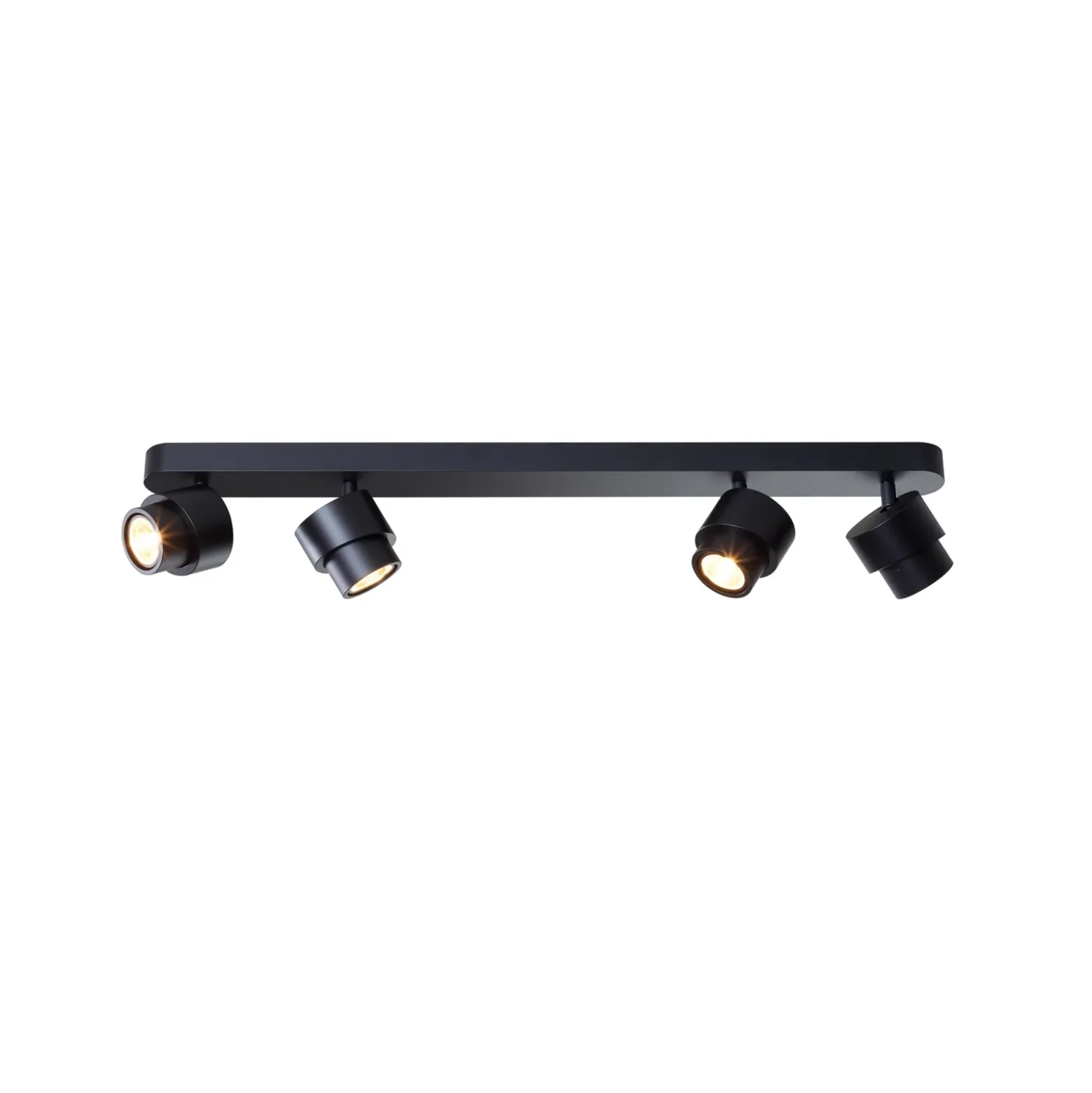 Foco LED BRUSH, negro, 70 cm, 4 luces, metal, atenuable, 2700 K