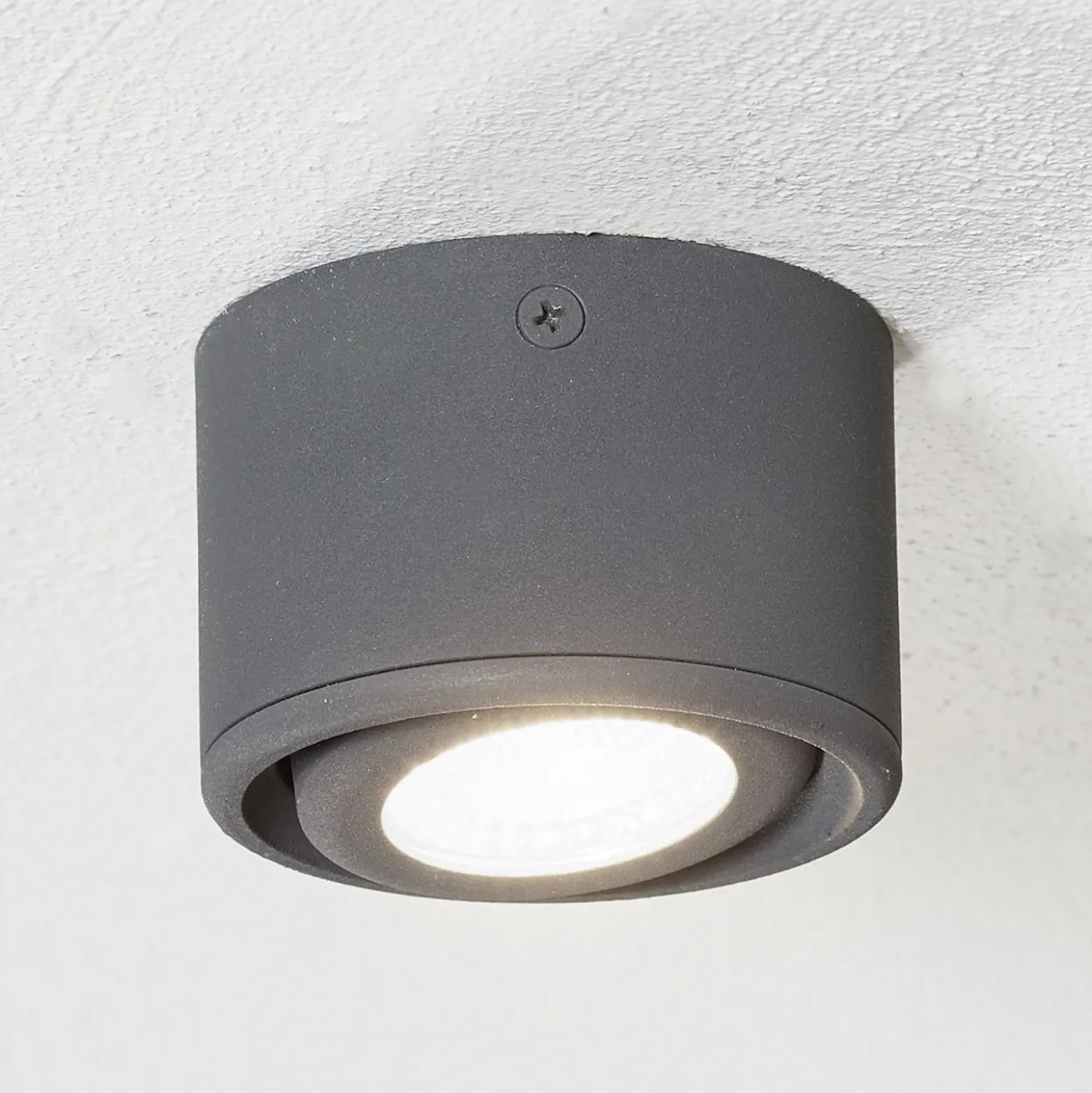Foco LED de techo Anzio con cabezal orientable ant