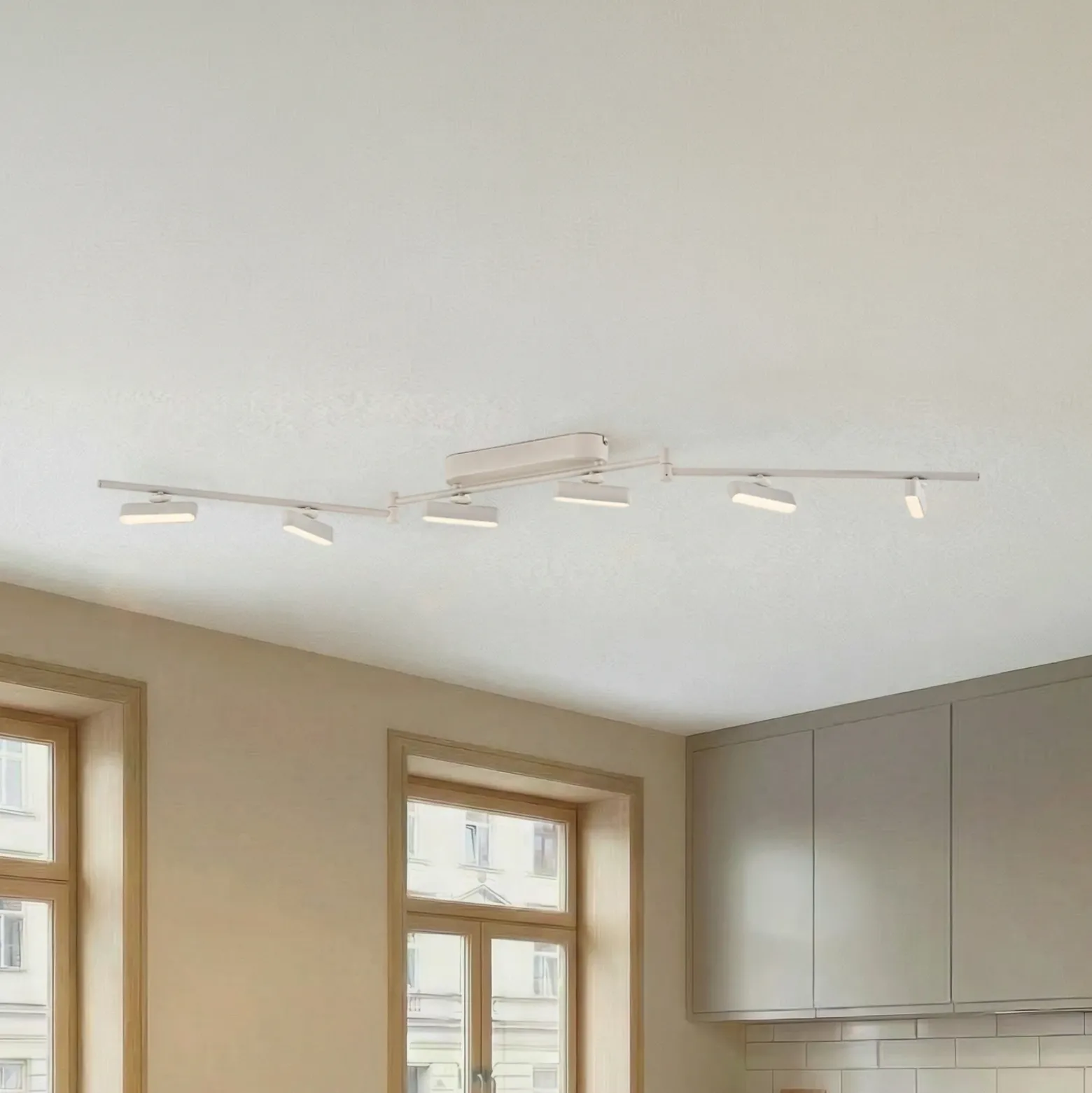 Foco LED Eldrin de Lindby, blanco, 6 luces, barra de luz