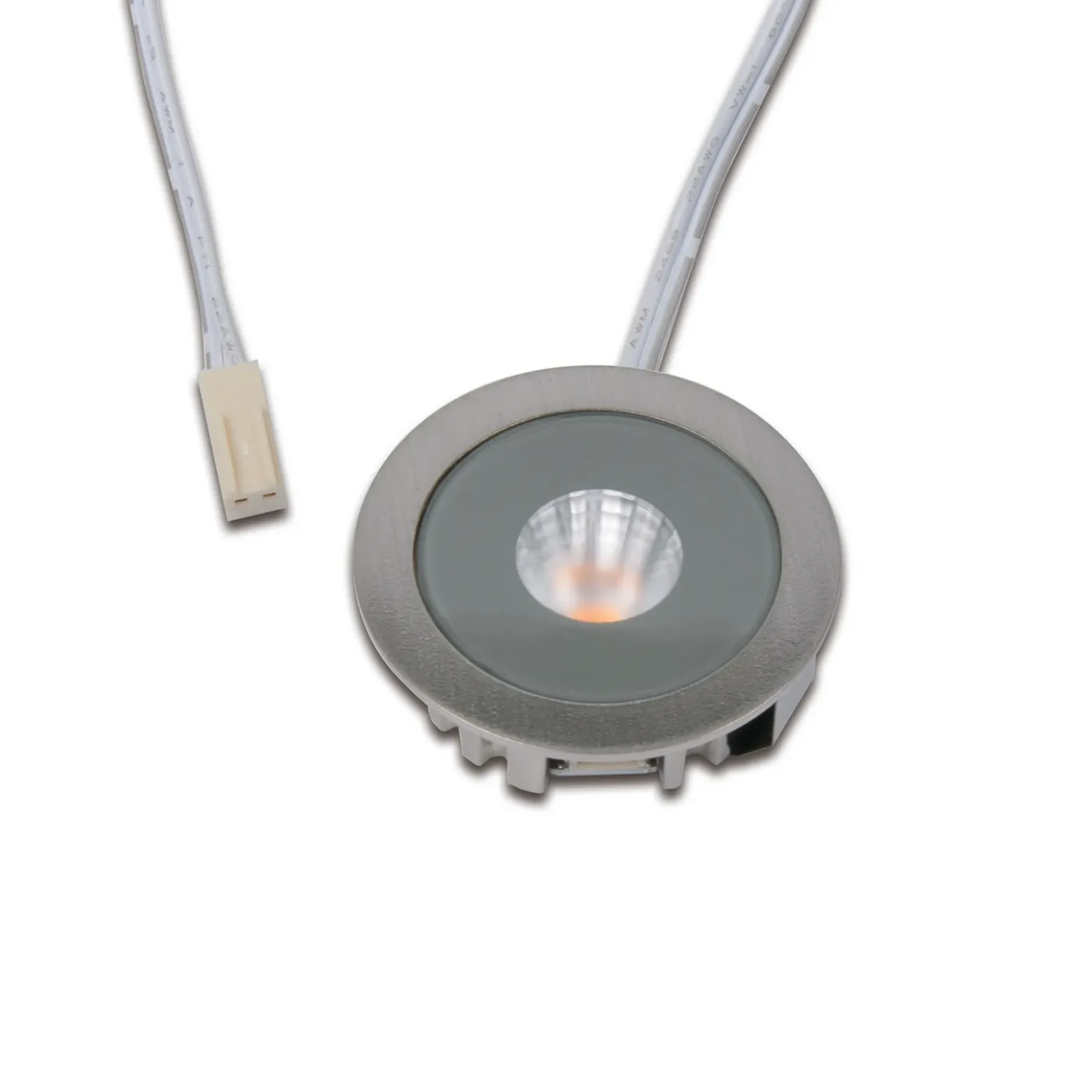 Foco LED empotrable para muebles AR 35, 3000 K, Ø 4 cm, acero inoxidable,
