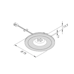 Foco LED empotrable para muebles AR 68 4W acero inoxidable 3000K