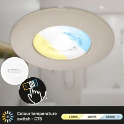 Foco LED 7605 IP44 3 ud CTS níquel mate