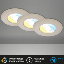 Foco LED 7605 IP44 3 ud CTS níquel mate