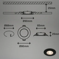 Foco LED Kulana negro 3 ud IP65